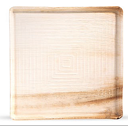 Palm leaf square platter tray