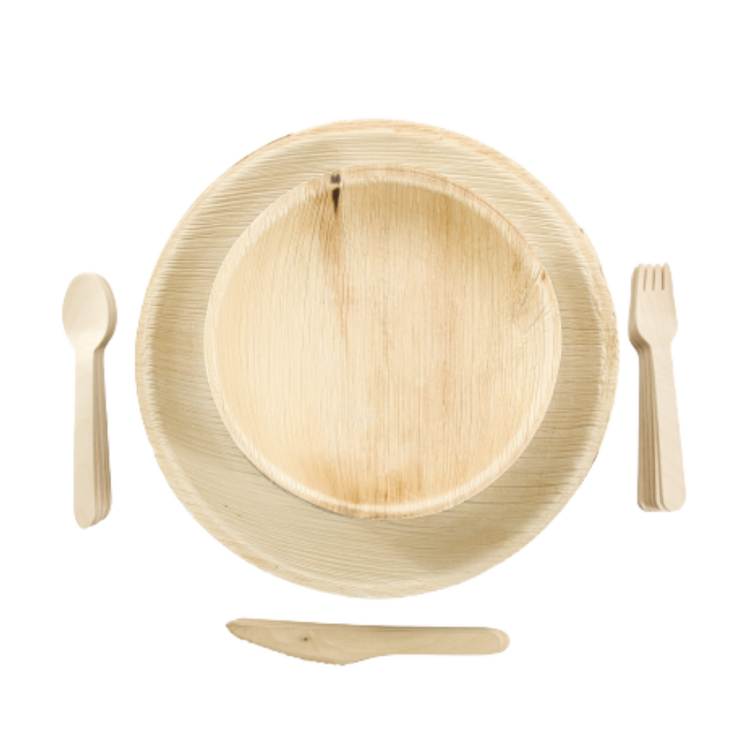 Party Eco Dinnerware Set of 400 pcs | Round Plates